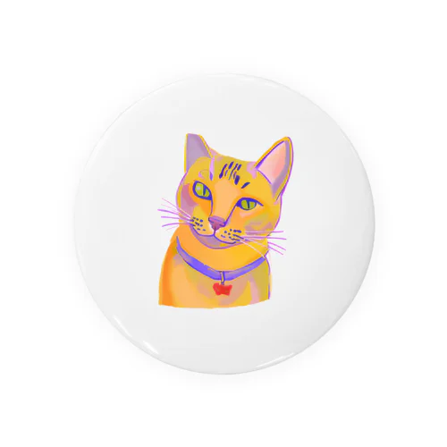 鮮やかな凛々しい猫さんのイラストグッズ Tin Badge