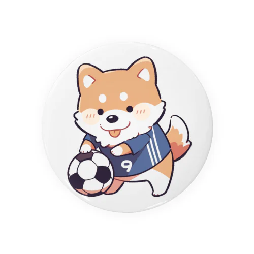 サッカー犬 缶バッジ