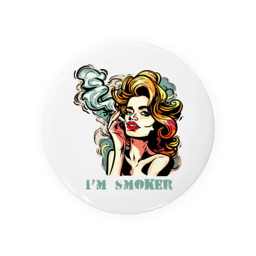 煙草を吸う美女 Tin Badge