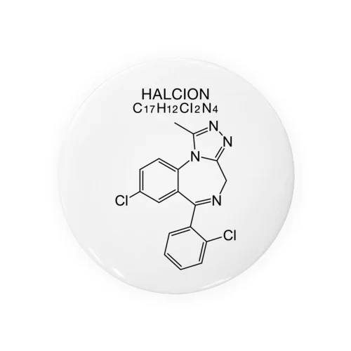 HALCION C17H12Cl2N4-ハルシオン-(Triazolam-トリアゾラム-) Tin Badge