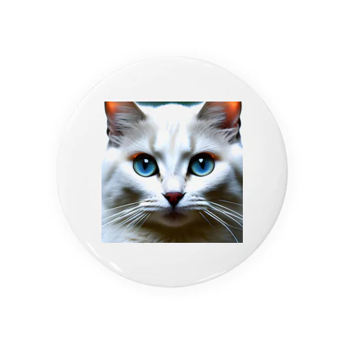 かわいい白猫のイラストグッズ Tin Badge