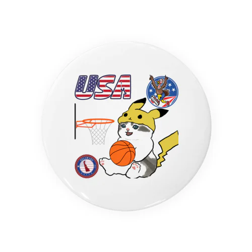 バスケットボール選手の猫 Tin Badge