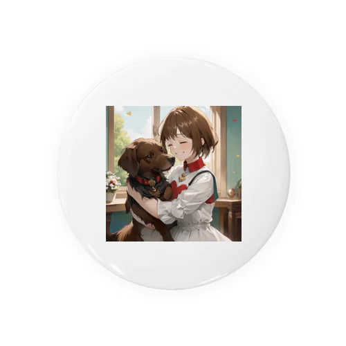 少女と愛犬 Tin Badge