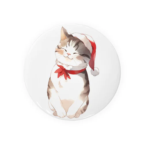 可愛い猫サンタが運ぶ幸せ Tin Badge