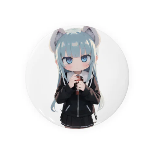 獣の耳と美しい青い目少女 Tin Badge