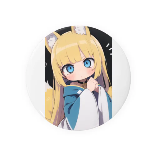 金髪のキツネの女の子 Tin Badge