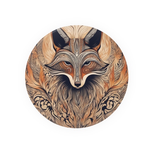 神秘的な狐の瞳　炎 Tin Badge