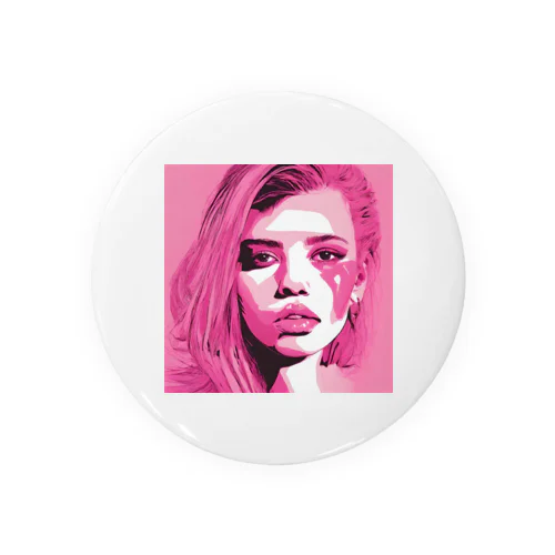 pink girl Tin Badge