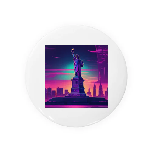 有名な観光スポットをイメージした画像：ニューヨーク自由市内の女神（アメリカ、ニューヨーク） Tin Badge