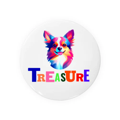 Treasure（ロングコートチワワ） 缶バッジ