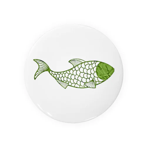 魚　green Tin Badge