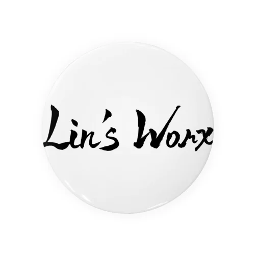 Lin's Worx（黒字_ヨコ） 缶バッジ