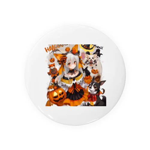 魔法のハロウィン・チワワと魔女の魔術 Tin Badge