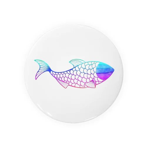 魚　rainbow Tin Badge