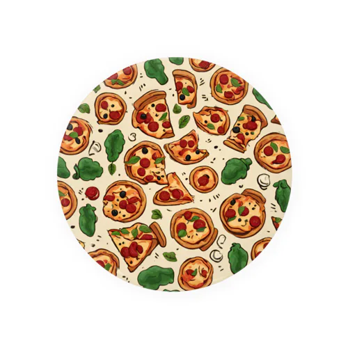 pizza plain background illustration Tin Badge