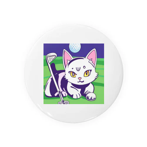 猫 可愛い ゴルフ Tin Badge