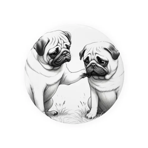 Pug's Gentle Touch Tin Badge