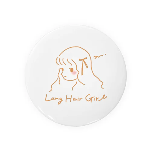 long hair girl Tin Badge