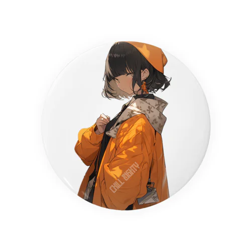 CHILL AUTUMN GIRL 01 Tin Badge