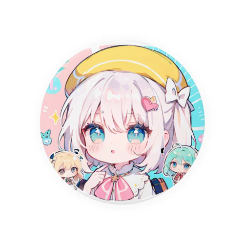 帽子を被る女の子 Tin Badge