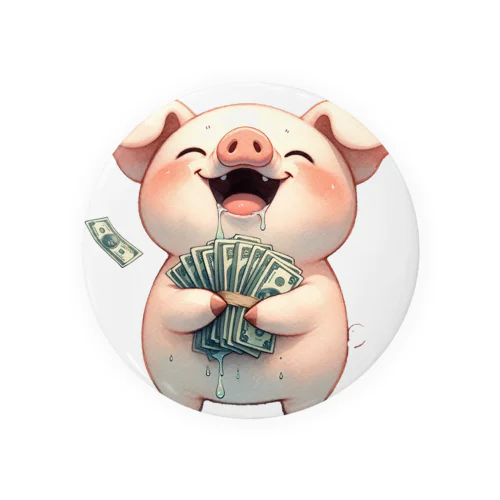 資本主義の豚「お金大好き」 Tin Badge