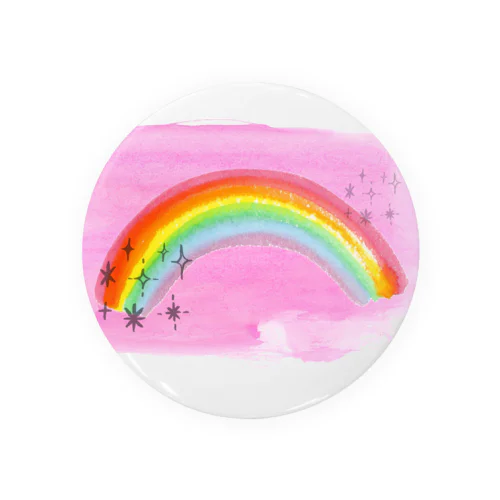 ピンク空と虹🌈 Tin Badge