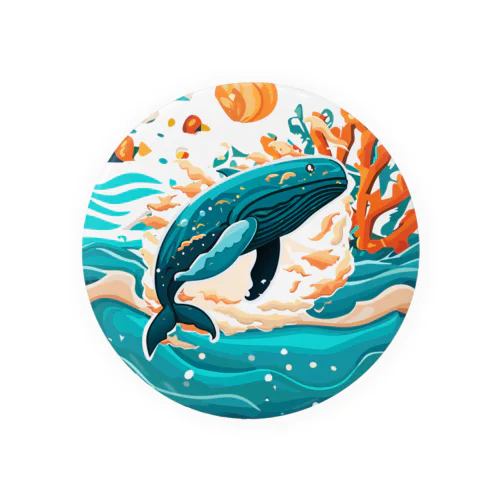 ダイナミックに飛ぶクジラちゃん Tin Badge