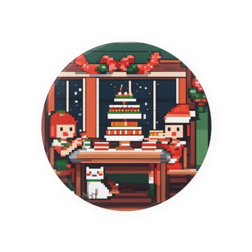 クリスマスパーティ　ドット絵 Tin Badge