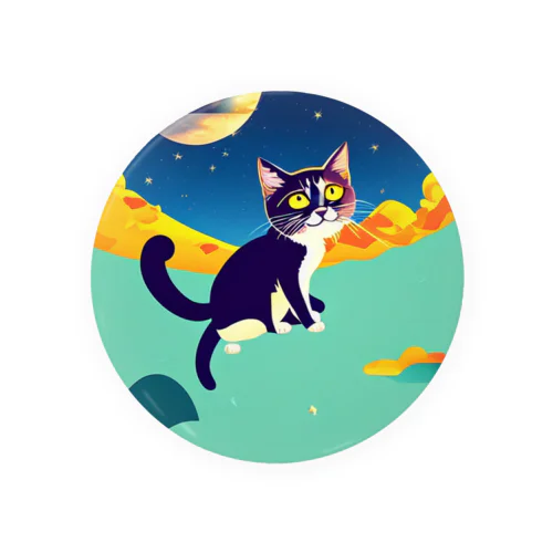 猫の考えと上の空 Tin Badge