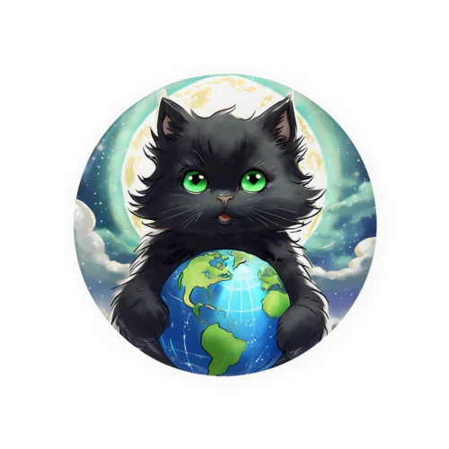 地球を抱きかかえる黒猫05 Tin Badge