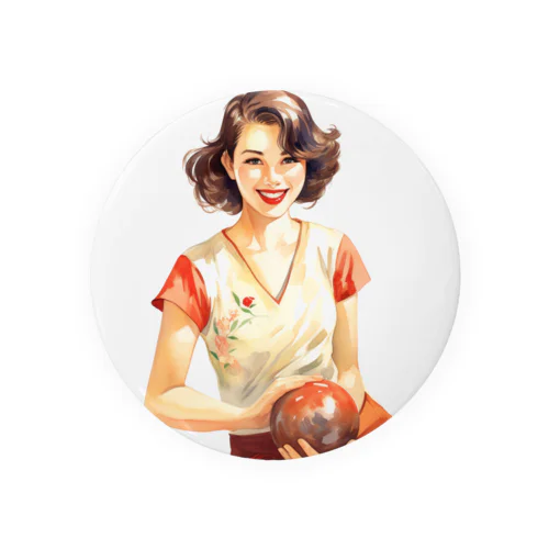 日本人女性ボーリング Tin Badge