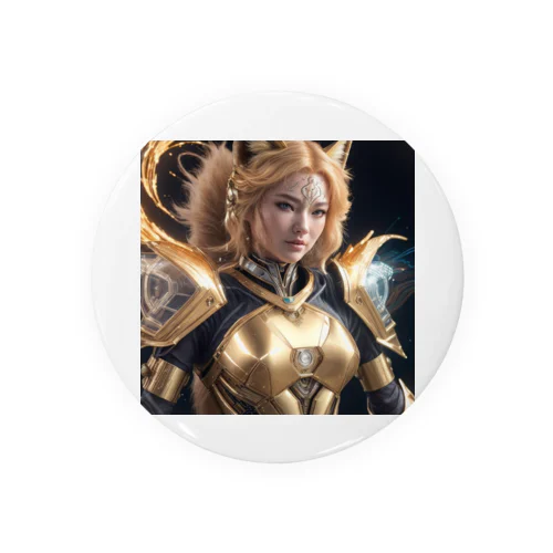 黄金狐女性戦士：永遠の光の守護者 - Golden Vixen Warrior: Guardian of Eternal Light Tin Badge