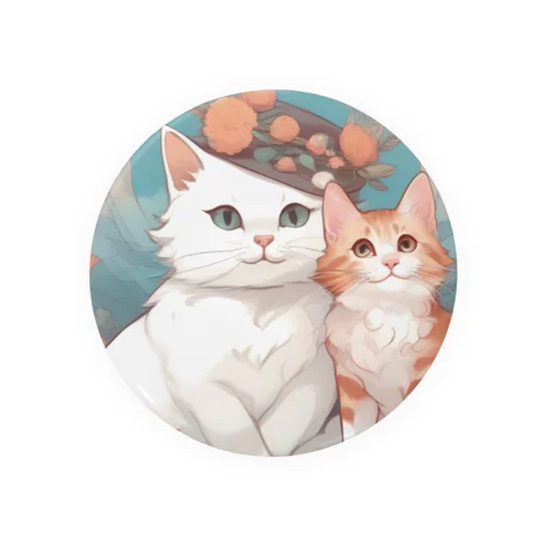 二匹の猫 Tin Badge