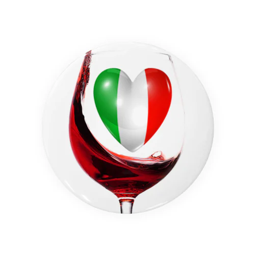 国旗とグラス：イタリア（雑貨・小物） 缶バッジ