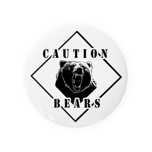 CAUTION- Bear　ｗ１ Tin Badge