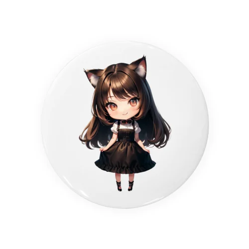 二頭身猫耳女子１ Tin Badge