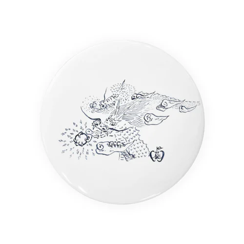 万年筆画　双龍ーいつもどこでもー Tin Badge