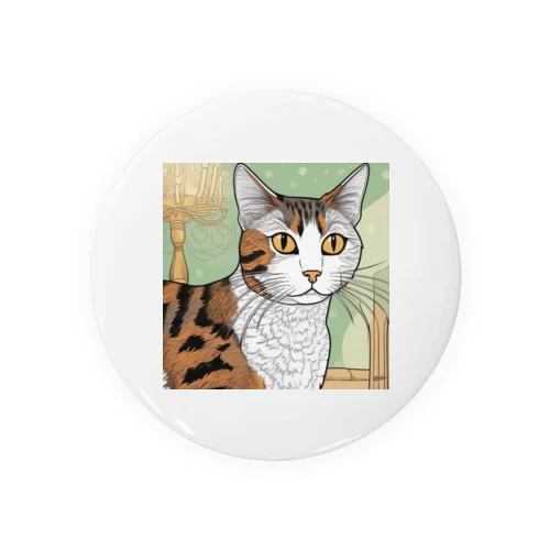 じっと見つめる猫 Tin Badge