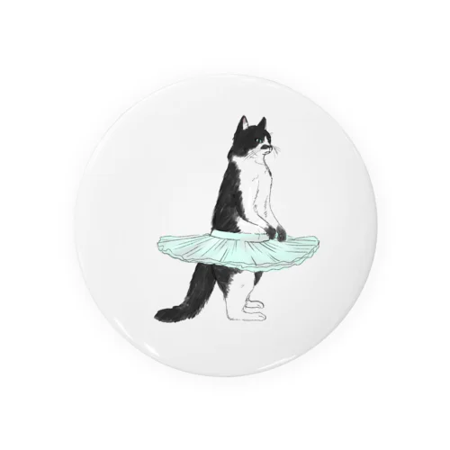 バレリーナ黒ぶち猫 Tin Badge