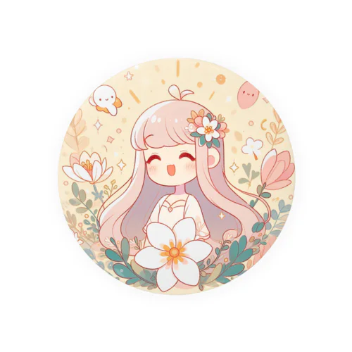 少女とお花🌸 Tin Badge