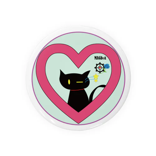 magboxシリーズ　～ウィンク黒猫～ Tin Badge