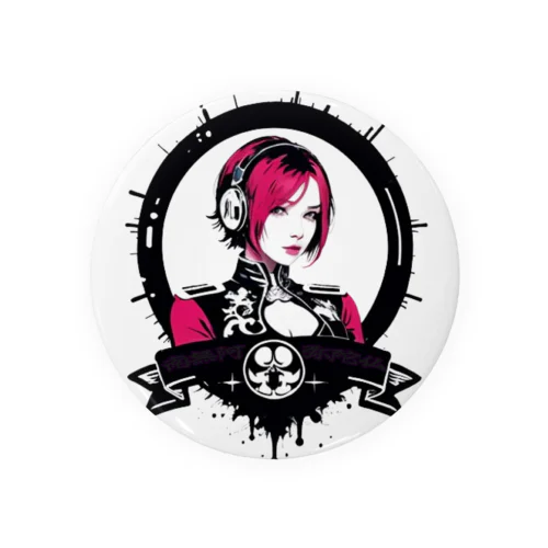 Cyberpunk DJ girl Tin Badge