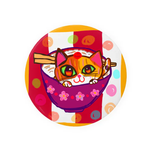 猫と梅干しとご飯 Tin Badge