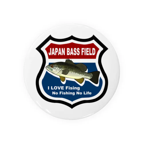 Japan Bass Field バス釣り大好き ロードサイン風 Tin Badge