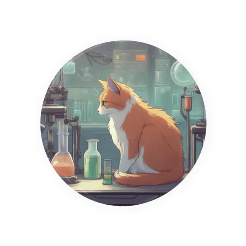 研究する猫 Tin Badge