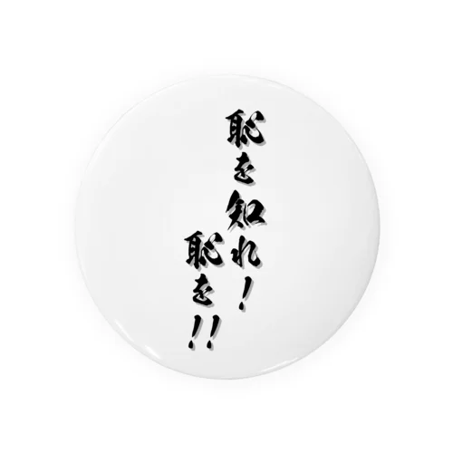 恥を知れ！その壱 Tin Badge