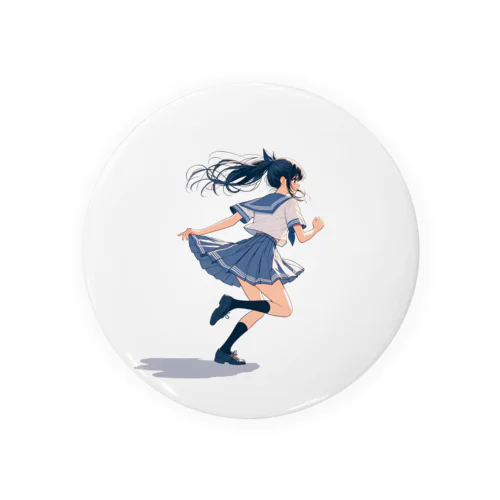 RUNNING GIRL Tin Badge