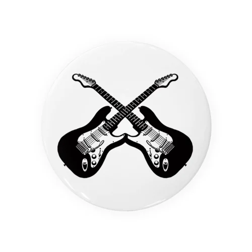 クロスギターブラック Tin Badge