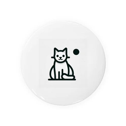 この魅力的なモノクロキャットイラストは、猫好きの皆さんにぴったりです！ Tin Badge