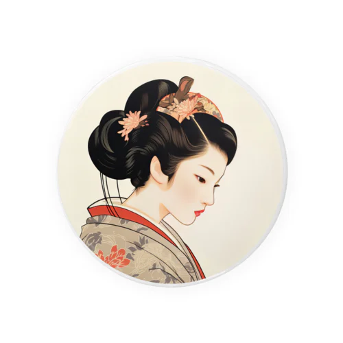 浮世絵 美人画 Ukiyoe beauty painting [UB-MJ52-SR001-0002] Tin Badge